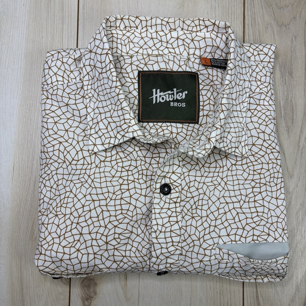 Howler Bros Button Up Shirt Men's Large Pattern Short sleeve Pockets